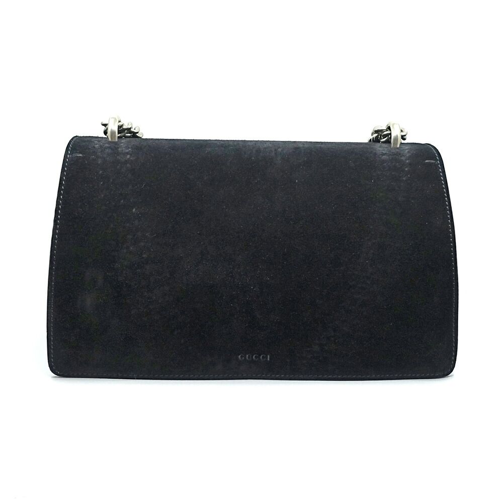 Gucci Dionysus Chain Shoulder Bag Suede Black Silver — view 2