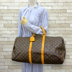 Louis Vuitton Keepall 55 Monogram Boston Bag Canvas Brown — view 2