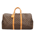 Louis Vuitton Keepall 55 Monogram Boston Bag Canvas Brown