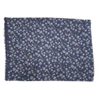Louis Vuitton Scarf Large Flower Floral Pattern LV Logo Navy Silk Wool — view 4