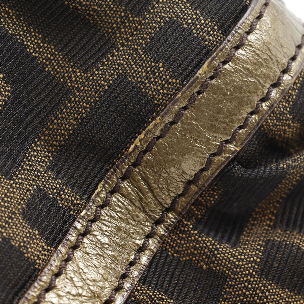 Fendi Chef Zucca Canvas Leather Brown Shoulder Bag — view 8