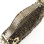 Fendi Chef Zucca Canvas Leather Brown Shoulder Bag — view 5