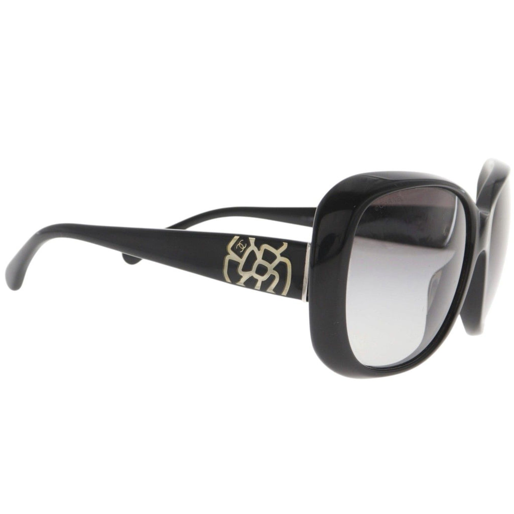 Chanel Camellia CC Logo Acetate Black Sunglasses Eyewear — view 2