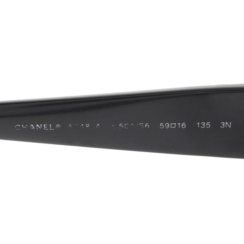 Chanel Camellia CC Logo Acetate Black Sunglasses Eyewear — view 6