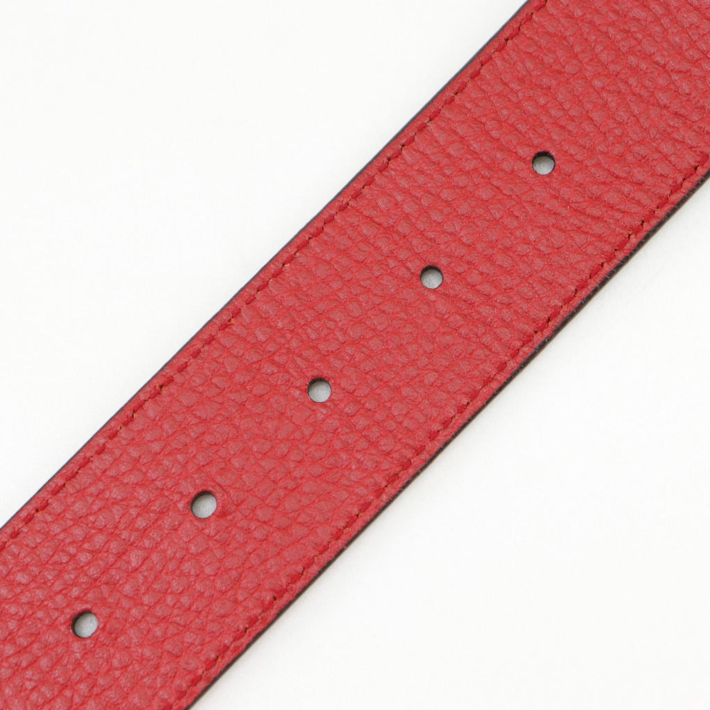 Gucci Interlocking G Reversible Leather Black Red Belt — view 7