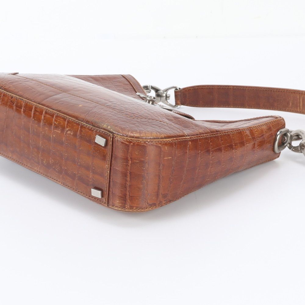 Celine Crocodile Embossed Leather Shoulder Bag — view 4