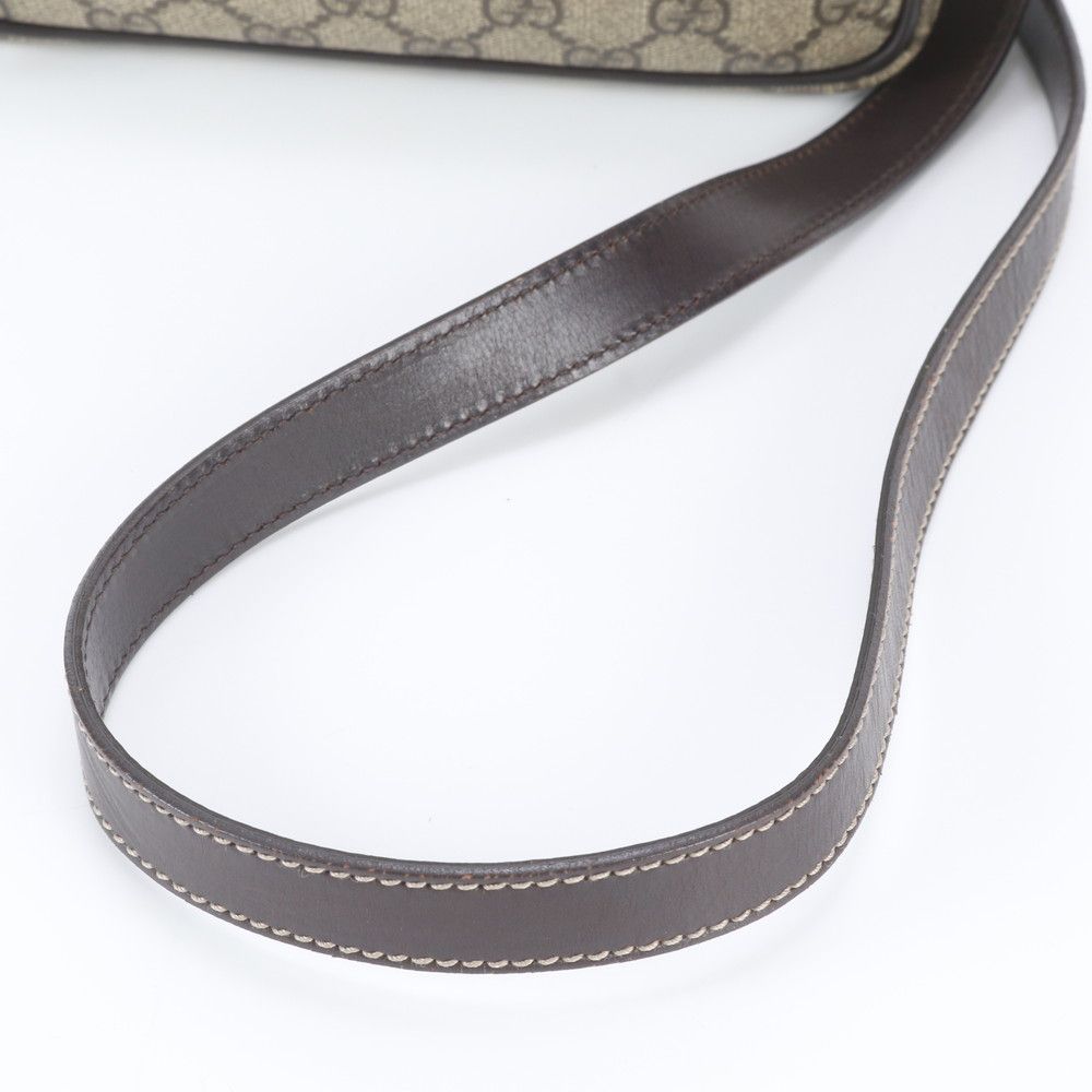 Gucci GG Supreme Leather Shoulder Bag Crossbody Brown — view 2