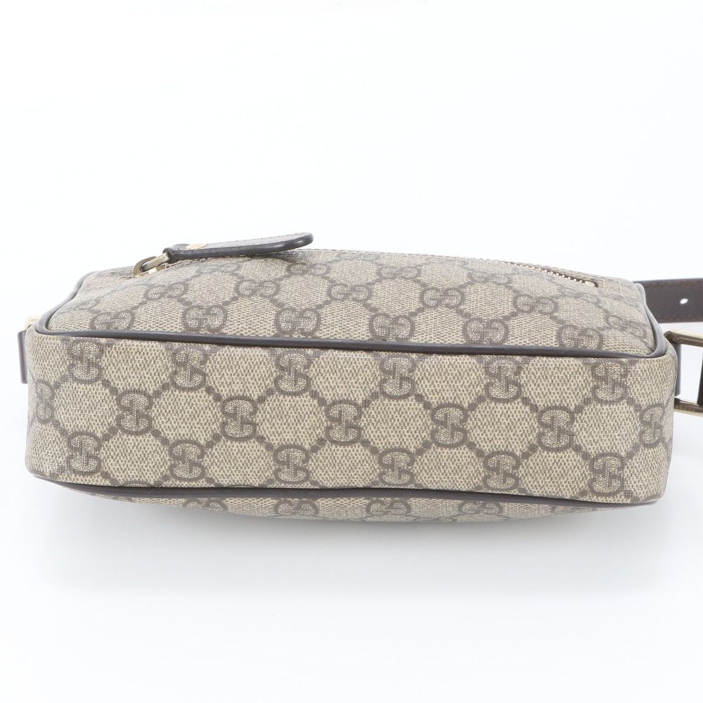 Gucci GG Supreme Leather Shoulder Bag Crossbody Brown — view 6
