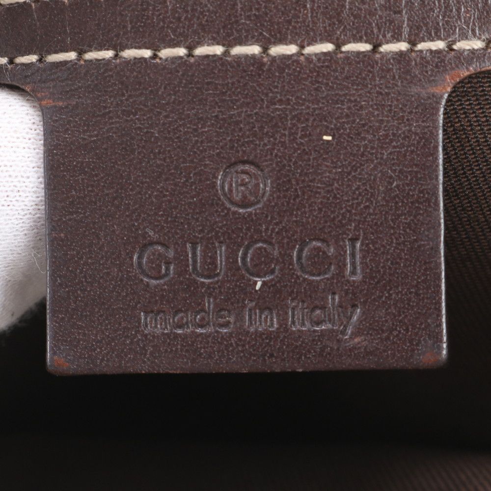 Gucci GG Supreme Leather Shoulder Bag Crossbody Brown — view 8