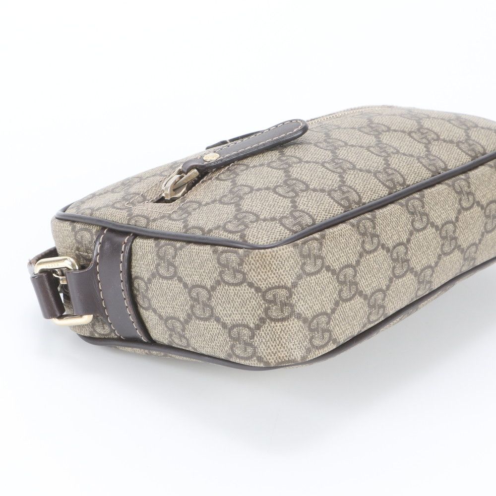 Gucci GG Supreme Leather Shoulder Bag Crossbody Brown — view 5