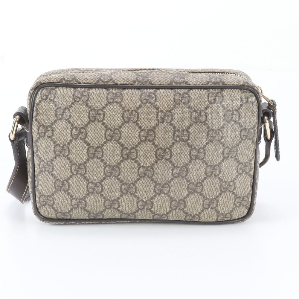 Gucci GG Supreme Leather Shoulder Bag Crossbody Brown — view 3