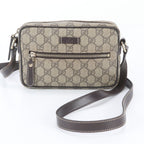 Gucci GG Supreme Leather Shoulder Bag Crossbody Brown