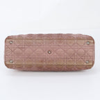 Dior Cannage Charming Rock Leather Handbag Tote Silver — view 6