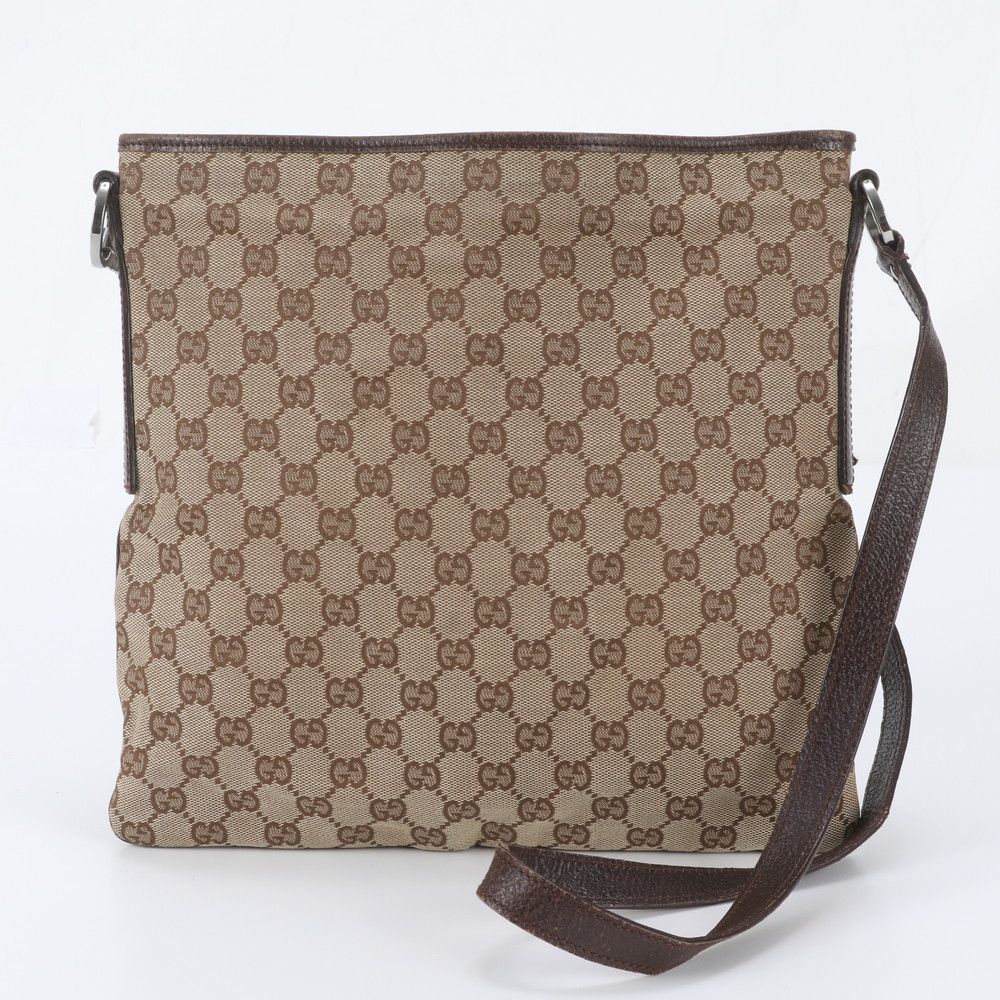 Gucci GG Canvas Leather Shoulder Bag Crossbody Messenger Business