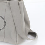 Prada White Tag Triangle Logo Canapa 2-Way Tote Bag Crossbody Shoulder — view 3