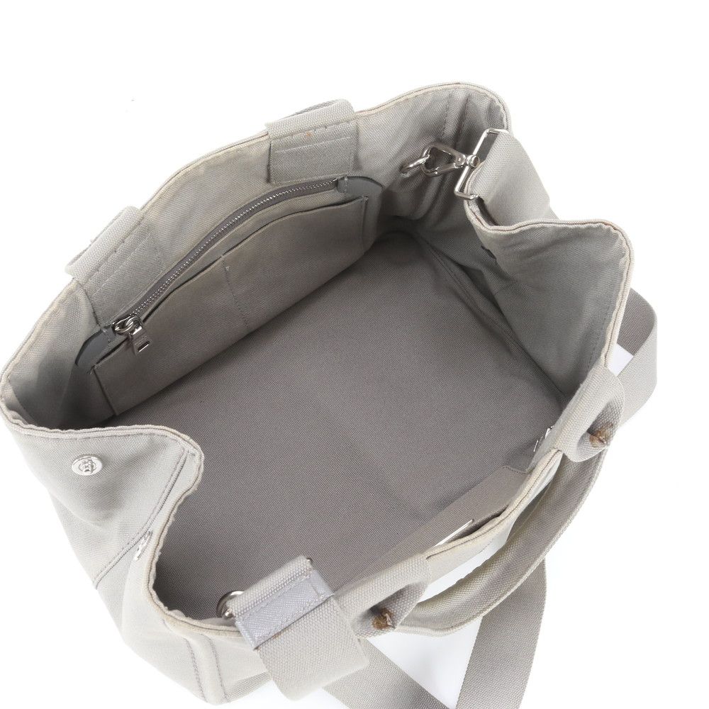 Prada White Tag Triangle Logo Canapa 2-Way Tote Bag Crossbody Shoulder — view 8