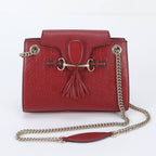 Gucci Guccissima Horsebit Emily Leather 2-Way Shoulder Bag Crossbody