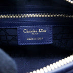 Dior Cannage Lady Dior Medium Handbag Lambskin Navy — view 6
