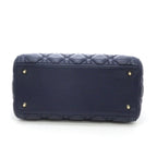 Dior Cannage Lady Dior Medium Handbag Lambskin Navy — view 4