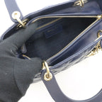 Dior Cannage Lady Dior Medium Handbag Lambskin Navy — view 5
