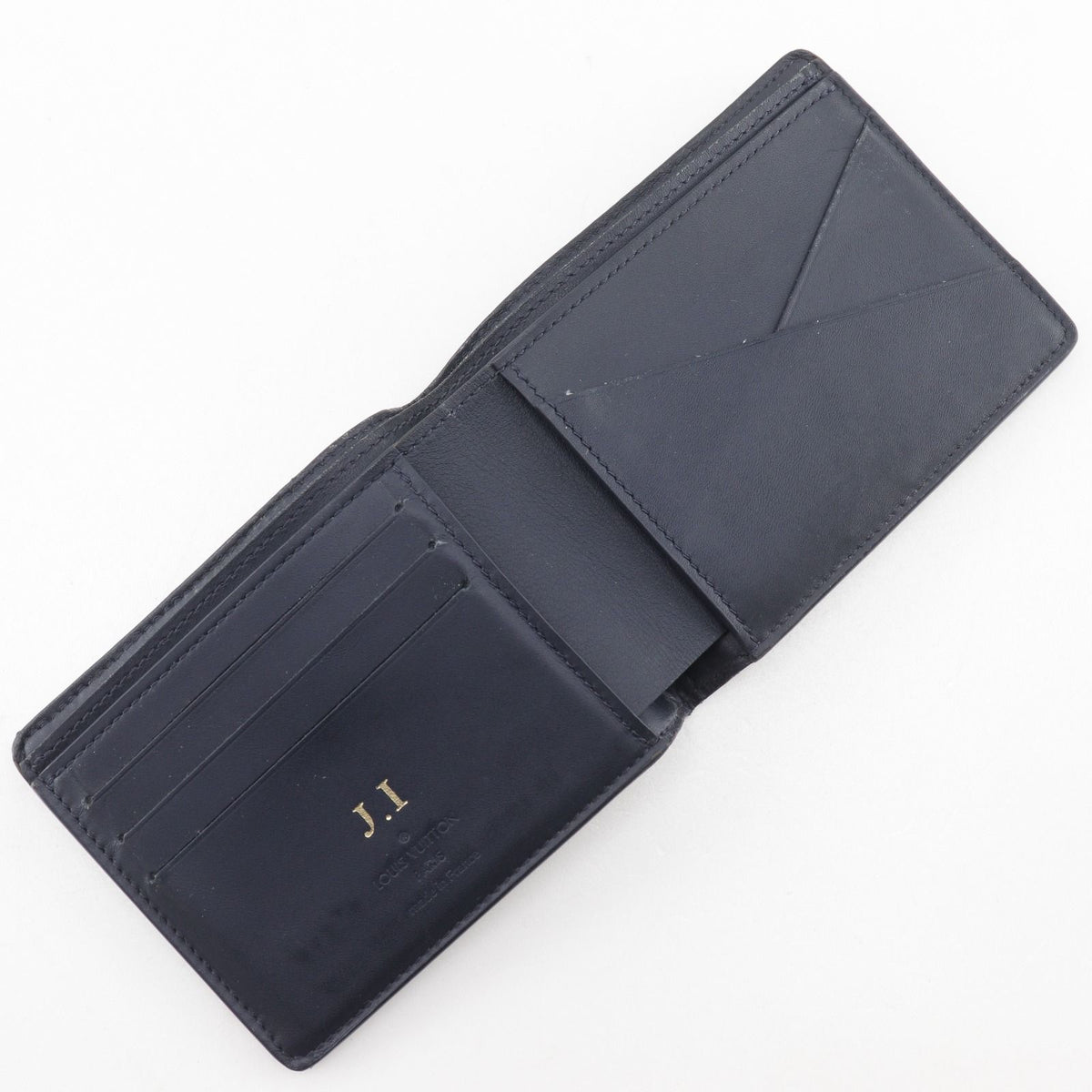 Louis Vuitton Portefeuille Multiple Monogram Tapestry Bifold Denim Navy — view 5