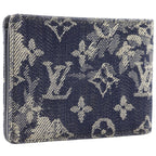 Louis Vuitton Portefeuille Multiple Monogram Tapestry Bifold Denim Navy — view 2
