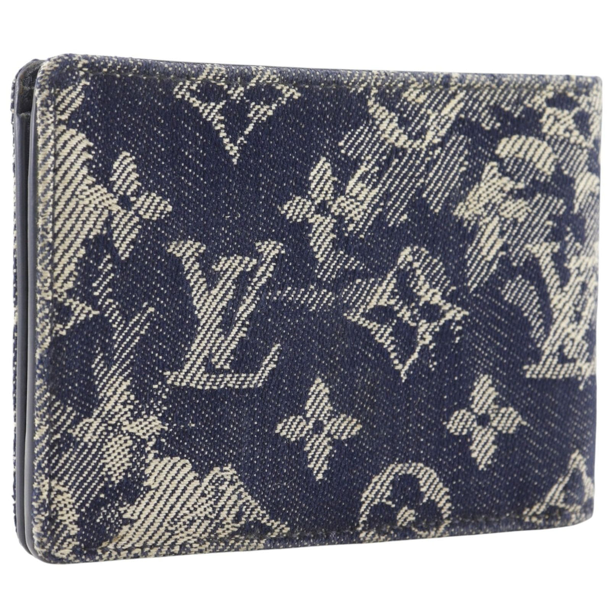 Louis Vuitton Portefeuille Multiple Monogram Tapestry Bifold Denim Navy — view 2