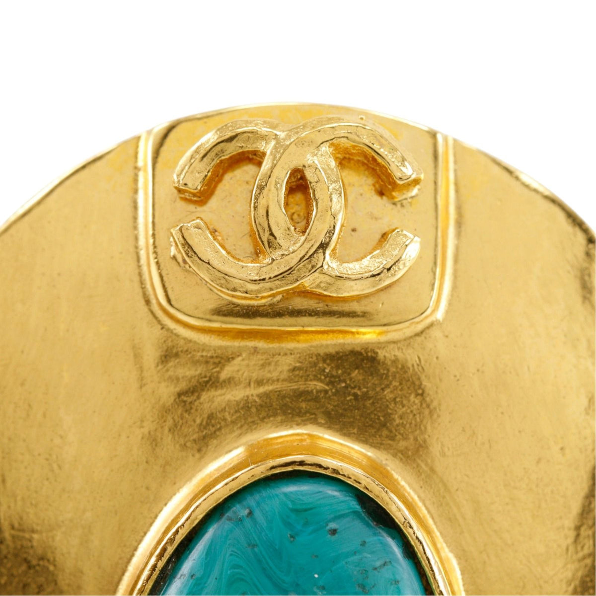 Chanel CC Logo Gold Plated Silver 98P Brooch — view 7