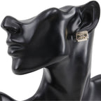 Chanel CC Logo Metal Rhinestone Silver Earrings — view 2