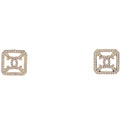 Chanel CC Logo Metal Rhinestone Silver Earrings