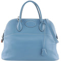Hermes Bolide 35 2-Way Shoulder Taurillon Clemence Blue Jean Handbag