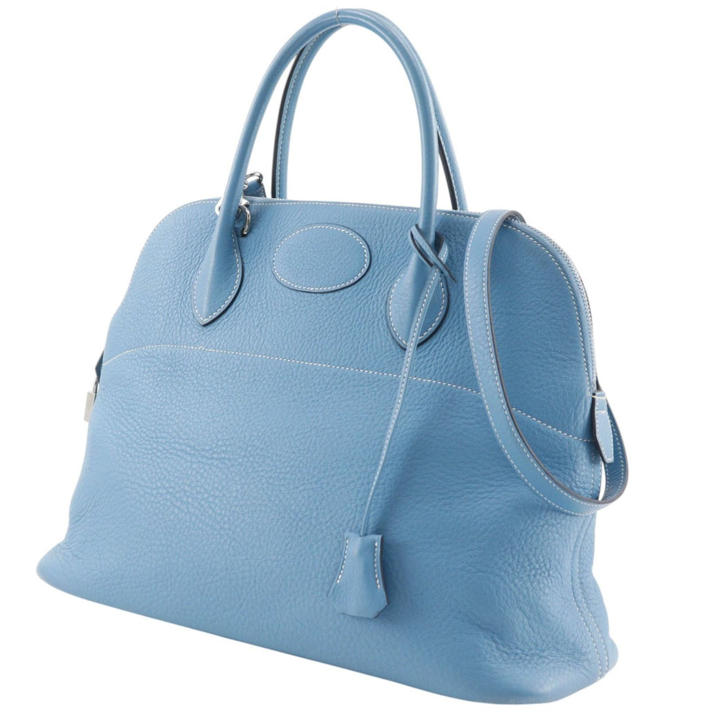 Hermes Bolide 35 2-Way Shoulder Taurillon Clemence Blue Jean Handbag — view 2