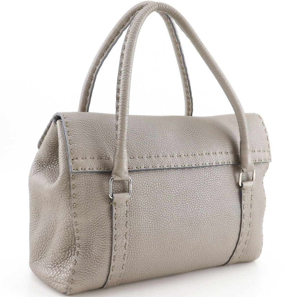 Fendi Linda Selleria Calfskin Gray Handbag — view 3