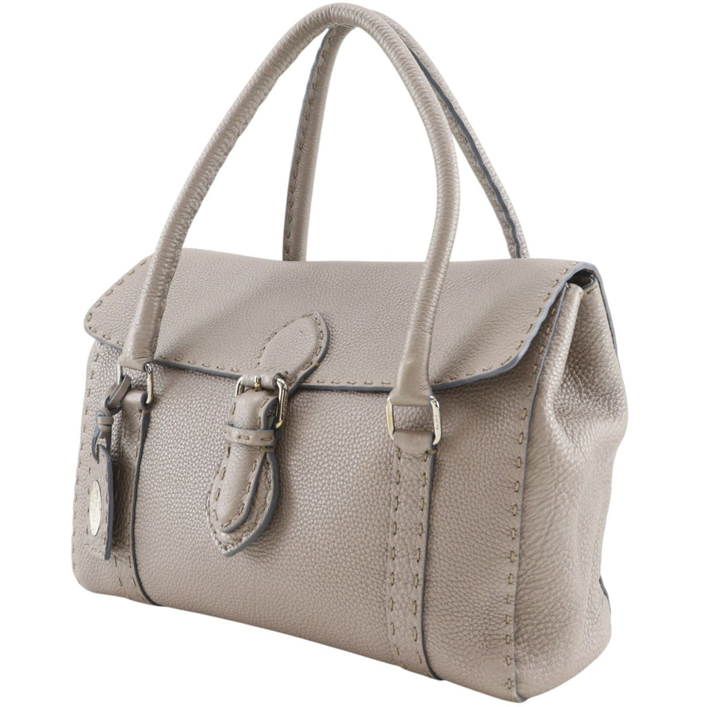 Fendi Linda Selleria Calfskin Gray Handbag — view 2