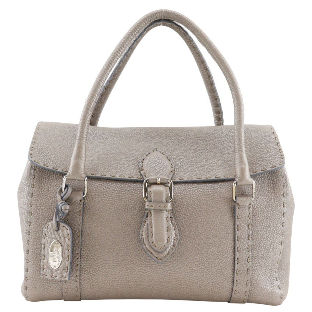 Fendi Linda Selleria Calfskin Gray Handbag