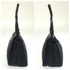 Prada Tessuto Triangular Black Silver Nylon Handbag Pouch — view 7
