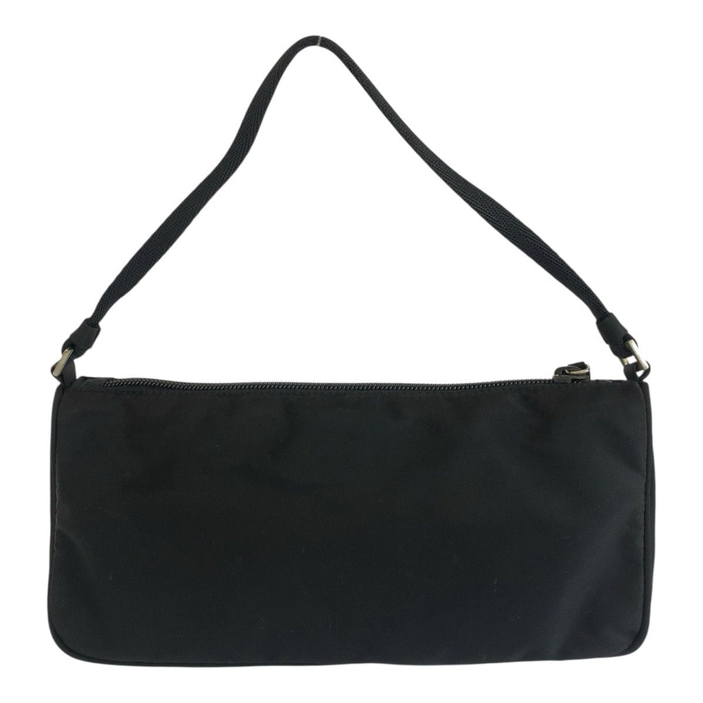 Prada Tessuto Triangular Black Silver Nylon Handbag Pouch — view 2