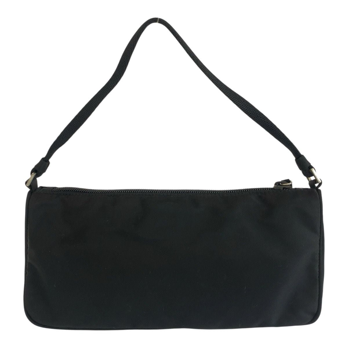 Prada Tessuto Triangular Black Silver Nylon Handbag Pouch — view 2