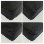 Prada Tessuto Triangular Black Silver Nylon Handbag Pouch — view 4
