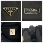 Prada Tessuto Triangular Black Silver Nylon Handbag Pouch — view 3