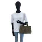 Prada Canapa Khaki Gold Canvas Tote Bag — view 6