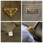 Prada Canapa Khaki Gold Canvas Tote Bag — view 3