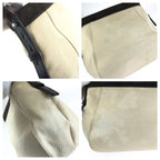 Saint Laurent Vintage Rive Gauche Mombasa Ivory Canvas Leather Shoulder Bag — view 5