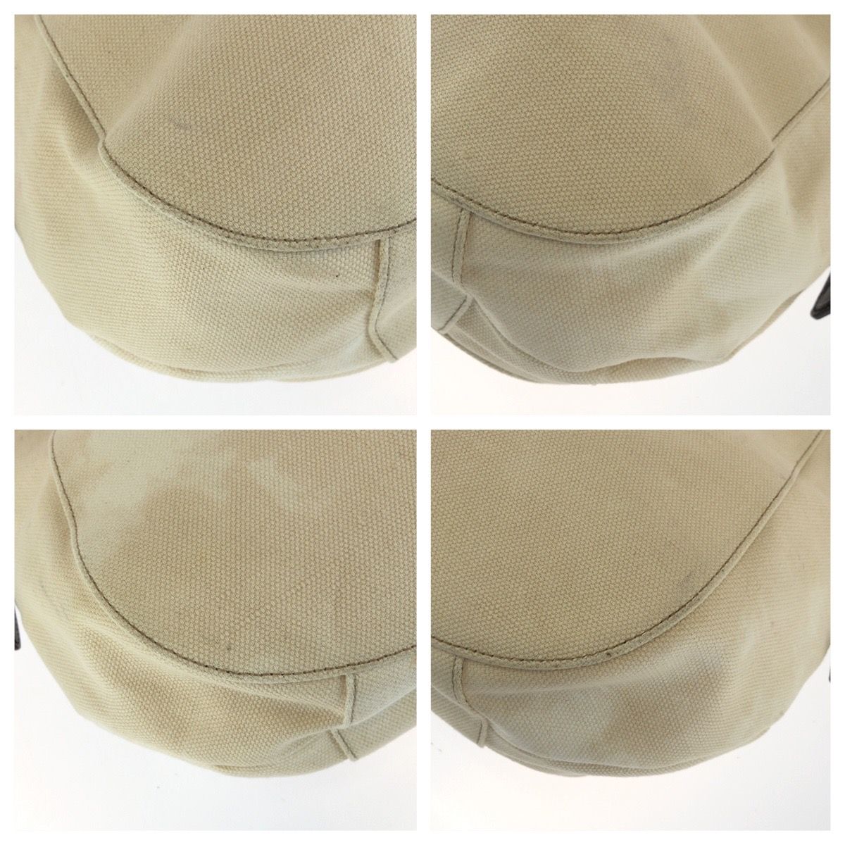 Saint Laurent Vintage Rive Gauche Mombasa Ivory Canvas Leather Shoulder Bag — view 3