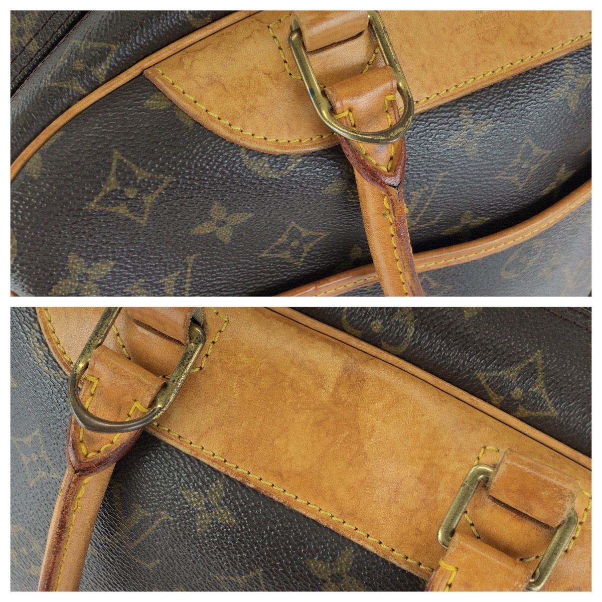 Louis Vuitton Monogram Deauville Brown Gold Leather Handbag — view 5