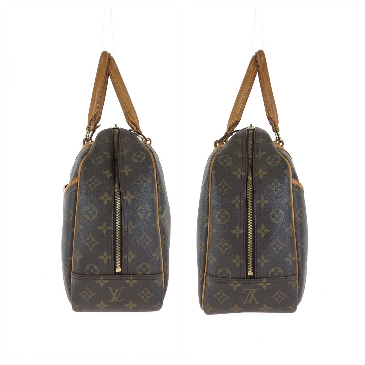 Louis Vuitton Monogram Deauville Brown Gold Leather Handbag — view 8