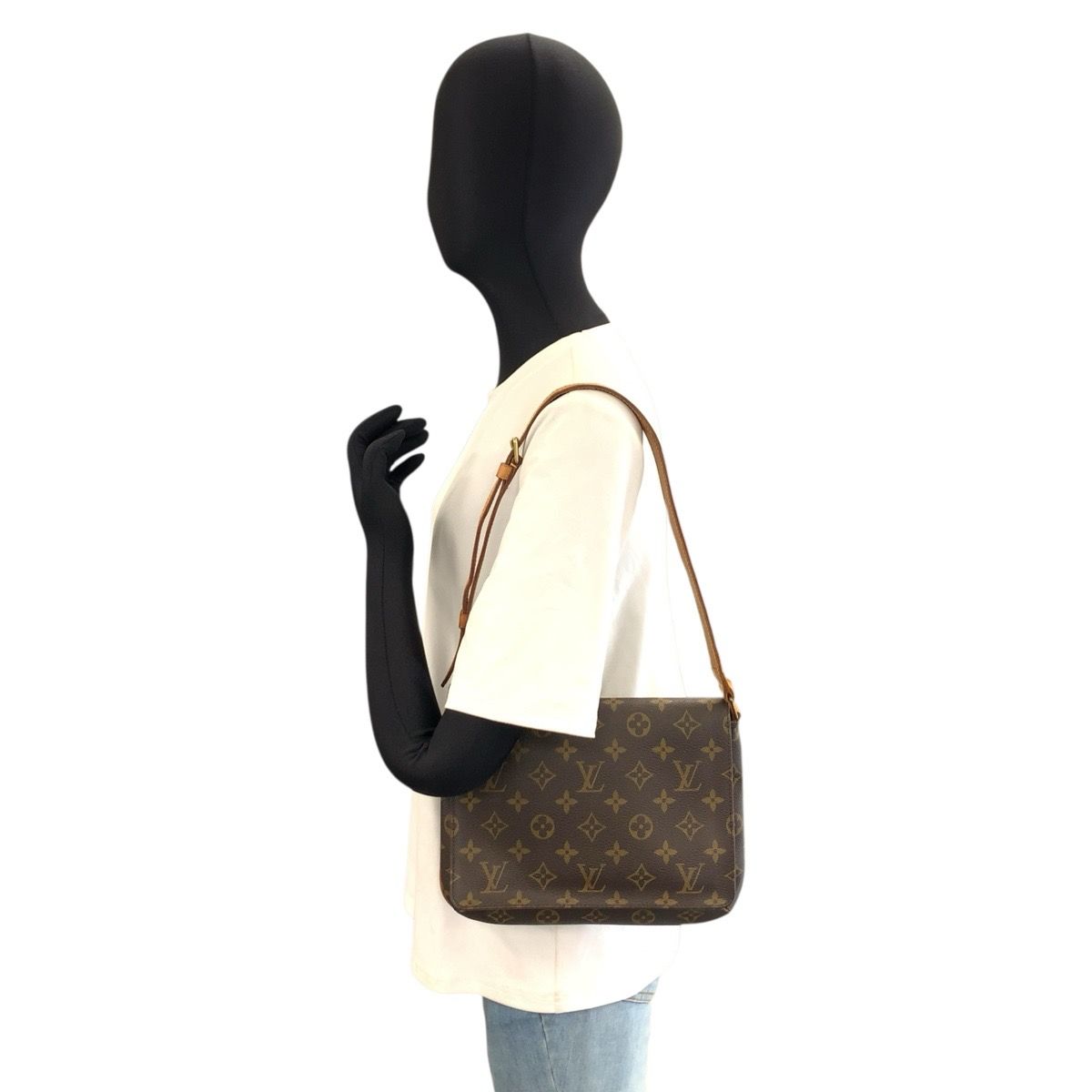 Louis Vuitton Monogram Musette Tango Brown Gold — view 6
