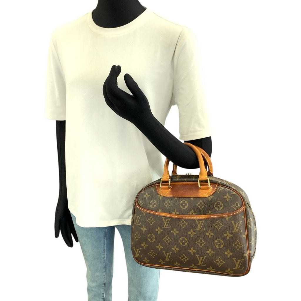 Louis Vuitton Monogram Trouville Brown Gold Leather Handbag — view 7