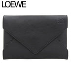 Loewe Anagram Logo Envelope Leather Pouch Mini Clutch