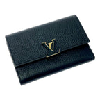 Louis Vuitton Leather Portefeuille Capucines Compact Noir Pink Trifold Wallet — view 3